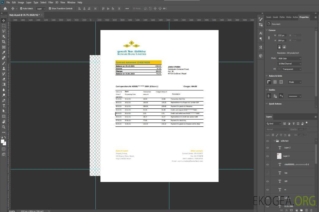 Népal Kumari Bank excel pdf template